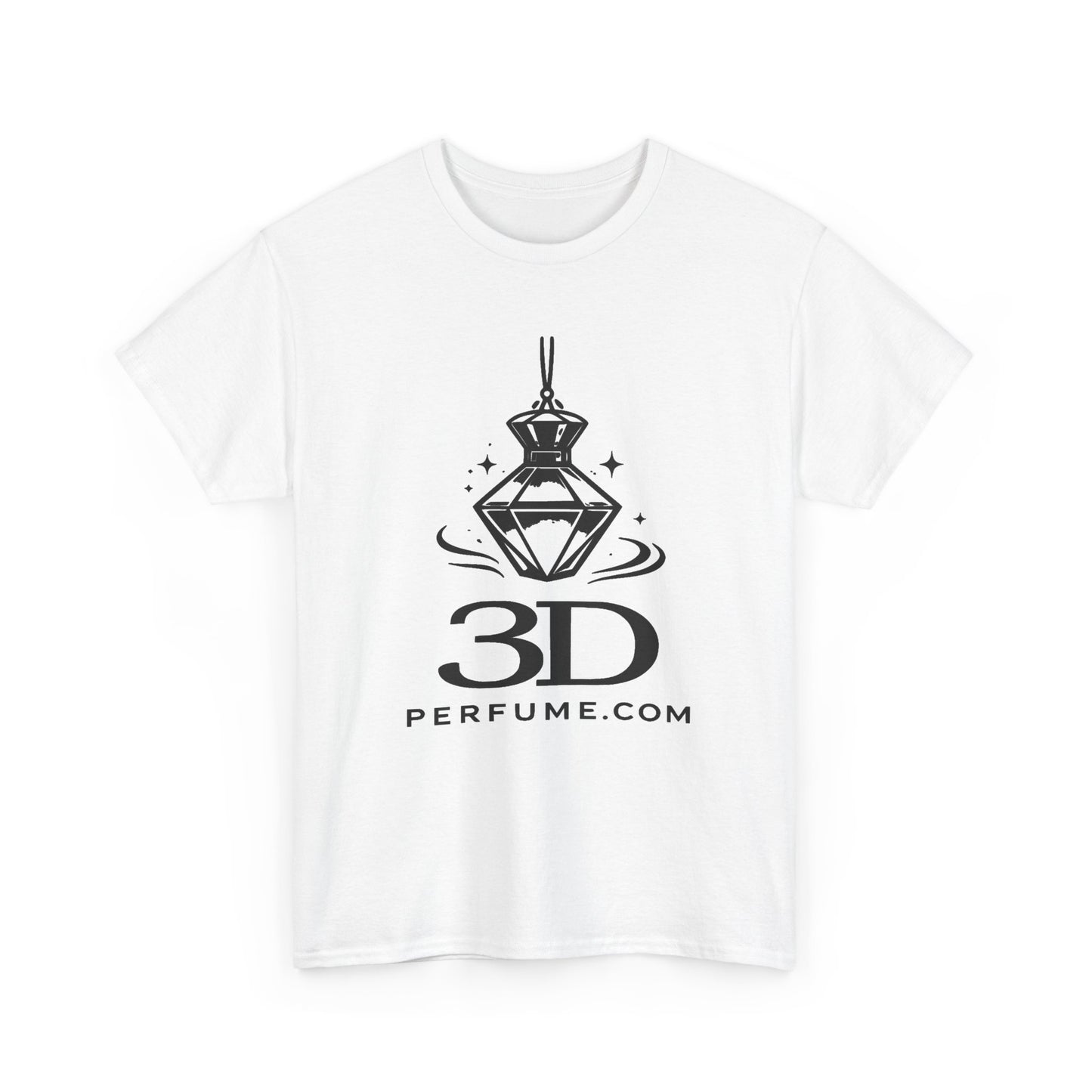 Perfume Bottle Graphic Tee — '3D Perfume' Logo T-Shirt
