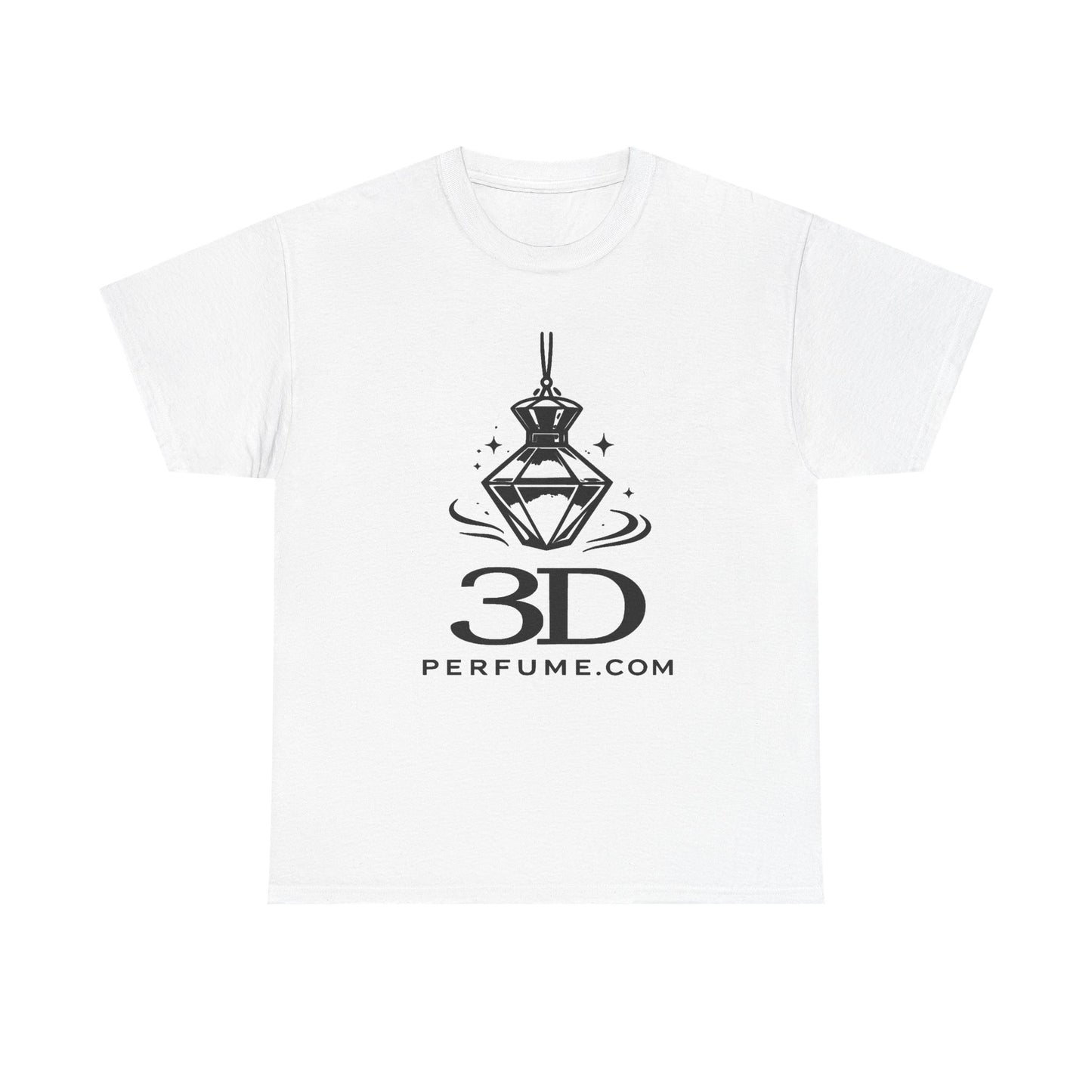 Perfume Bottle Graphic Tee — '3D Perfume' Logo T-Shirt